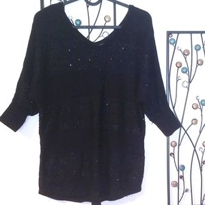 Express sequined black sweater